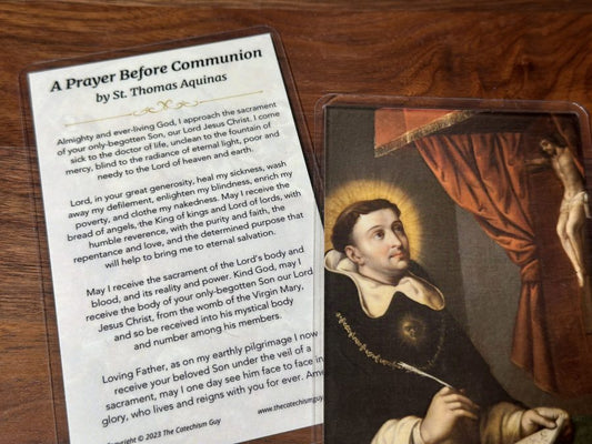 A Prayer Before Communion by St. Thomas Aquinas Prayer Card