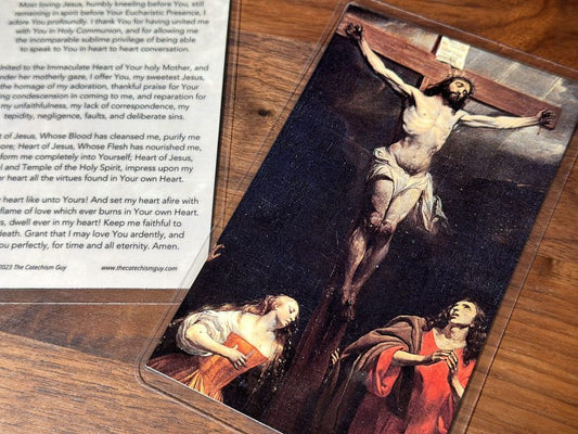 A Prayer to Jesus Crucified After Communion Prayer Card