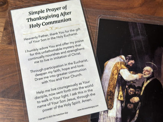 A Simple Prayer After Communion Prayer Card