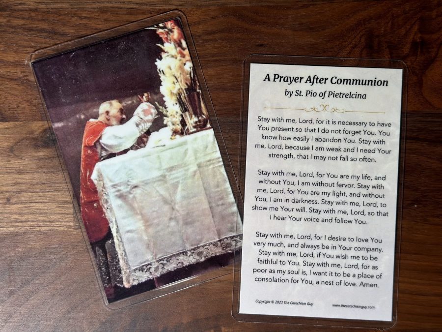 "Stay With Me, Lord" Padre Pio Prayer Card