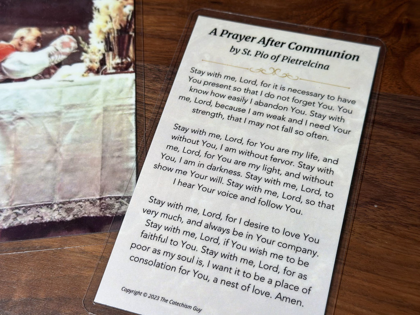 "Stay With Me, Lord" Padre Pio Prayer Card