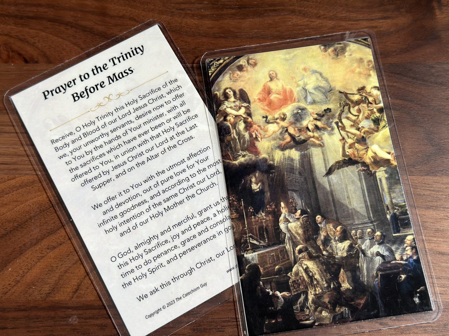A Prayer to the Trinity Before Mass Prayer Card