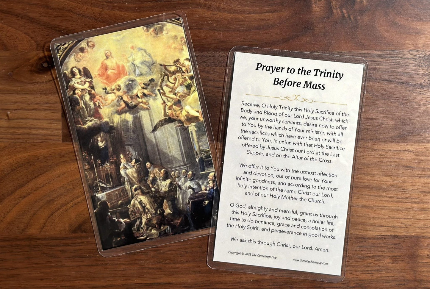 A Prayer to the Trinity Before Mass Prayer Card