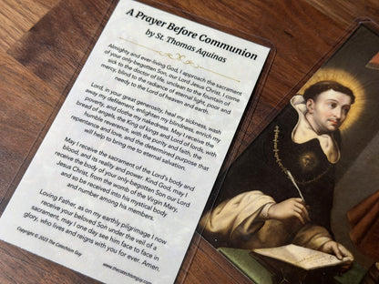 A Prayer Before Communion by St. Thomas Aquinas Prayer Card