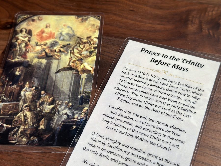 A Prayer to the Trinity Before Mass Prayer Card