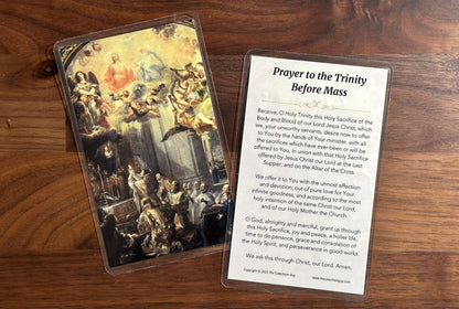 A Prayer to the Trinity Before Mass Prayer Card